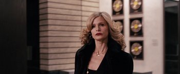 Movie still from “The Game Plan” (2007), directed by Andy Fickman – A woman with blonde hair and a black jacket; Close Up shot, Low angle