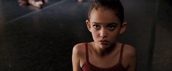 Movie still from “The Game Plan” (2007), directed by Andy Fickman – A young girl is looking into the camera; Close Up shot, High angle