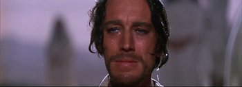 Movie still from “The Greatest Story Ever Told” (1965), directed by David Lean – A man's face with water on his face; Close Up shot, Low angle