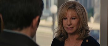 Movie still from “The Guilt Trip” (2012), directed by Anne Fletcher – A man and a woman talking to each other; Close Up shot, Over the shoulder angle