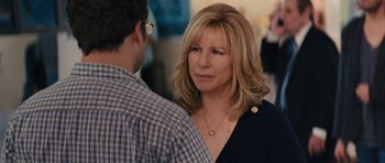 Movie still from “The Guilt Trip” (2012), directed by Anne Fletcher – A man and a woman talking to each other; Close Up shot, Over the shoulder angle