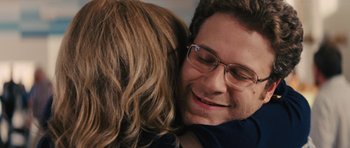 Movie still from “The Guilt Trip” (2012), directed by Anne Fletcher – A man and a woman embracing each other; Close Up shot, Over the shoulder angle