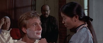 Movie still from “The Hawaiians” (1970), directed by Tom Gries – A man and a woman are looking at each other; Close Up shot, Over the shoulder angle