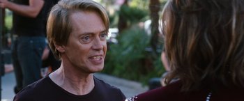 Movie still from “The Incredible Burt Wonderstone” (2013), directed by Don Scardino – A person talking to another person; Close Up shot, Over the shoulder angle