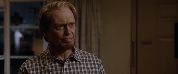 Movie still from “The Incredible Burt Wonderstone” (2013), directed by Don Scardino – An older man with blonde hair and a beard; Close Up shot, Over the shoulder angle