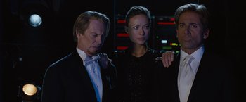 Movie still from “The Incredible Burt Wonderstone” (2013), directed by Don Scardino – A man and a woman in a black dress; Close Up shot, Over the shoulder angle