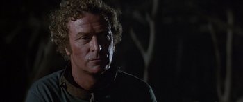 Movie still from “The Island” (1980), directed by Michael Ritchie – A person wearing a shirt; Close Up shot, Low angle