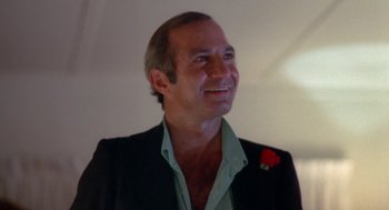 Movie still from “The Killing of a Chinese Bookie” (1976), directed by John Cassavetes – A person wearing a suit; Close Up shot, Low angle