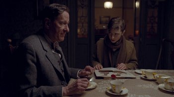 Movie still from “The King's Speech” (2010), directed by Tom Hooper – Medium shot, Over the shoulder angle