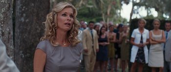 Movie still from “The Last Song” (2010), directed by Julie Anne Robinson – A woman standing in front of a group of people; Close Up shot, Over the shoulder angle