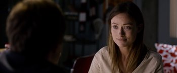 Movie still from “The Lazarus Effect” (2015), directed by David Gelb – A woman sitting in front of another woman in a room; Close Up shot, Over the shoulder angle