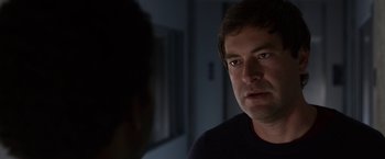 Movie still from “The Lazarus Effect” (2015), directed by David Gelb – A person looking at the camera; Close Up shot, Over the shoulder angle