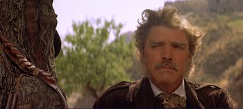 Movie still from “The Leopard” (1963), directed by Luchino Visconti – An old man with a mustache and a beard; Close Up shot, Low angle