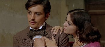 Movie still from “The Leopard” (1963), directed by Luchino Visconti – A man and a woman are looking at each other; Close Up shot, Over the shoulder angle