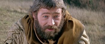 Movie still from “The Lion in Winter” (1968), directed by Anthony Harvey – A person with a beard; Close Up shot, Over the shoulder angle