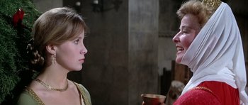 Movie still from “The Lion in Winter” (1968), directed by Anthony Harvey – Two people are talking to each other in a room; Close Up shot, Over the shoulder angle