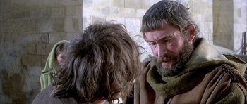 Movie still from “The Lion in Winter” (1968), directed by Anthony Harvey – A man and a woman talking to each other; Close Up shot, Over the shoulder angle