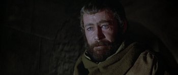 Movie still from “The Lion in Winter” (1968), directed by Anthony Harvey – A person with a beard; Close Up shot, Over the shoulder angle