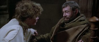 Movie still from “The Lion in Winter” (1968), directed by Anthony Harvey – A man and a woman are looking at each other; Close Up shot, Over the shoulder angle