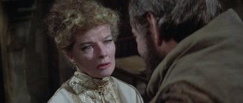 Movie still from “The Lion in Winter” (1968), directed by Anthony Harvey – An older woman and a younger man in a room; Close Up shot, Over the shoulder angle