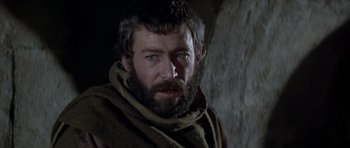 Movie still from “The Lion in Winter” (1968), directed by Anthony Harvey – A person with a beard; Close Up shot, Over the shoulder angle