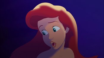 Movie still from “The Little Mermaid: Ariel's Beginning” (2008), directed by Peggy Holmes – Ariel from the little mermaid; Close Up shot, Low angle