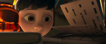 Movie still from “The Little Prince” (2015), directed by Mark Osborne – A doll's face in a room; Close Up shot, High angle