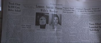 Movie still from “The Long Goodbye” (1973), directed by Robert Altman – A newspaper clipping of a couple of people; Extreme Close Up shot, High angle