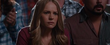 Movie still from “The Longest Ride” (2015), directed by George Tillman Jr. – A person with long hair; Close Up shot, Over the shoulder angle