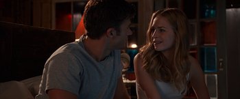 Movie still from “The Longest Ride” (2015), directed by George Tillman Jr. – A man and a woman talking to each other; Close Up shot, Over the shoulder angle