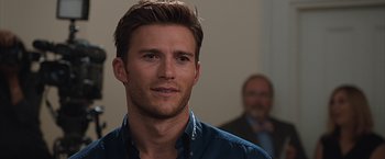 Movie still from “The Longest Ride” (2015), directed by George Tillman Jr. – A person wearing a blue shirt; Close Up shot, Over the shoulder angle