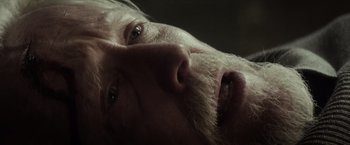 Movie still from “The Lords of Salem” (2012), directed by Rob Zombie – A person with a beard; Close Up shot, Overhead angle