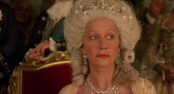 Movie still from “The Madness of King George” (1994), directed by Nicholas Hytner – A person wearing a crown; Close Up shot, Low angle