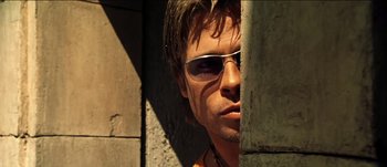 Movie still from “The Mexican” (2001), directed by Gore Verbinski – A person with sunglasses on; Close Up shot, Low angle