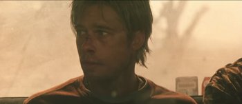 Movie still from “The Mexican” (2001), directed by Gore Verbinski – A person wearing a shirt; Close Up shot, Low angle