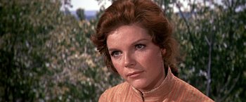 Movie still from “The Molly Maguires” (1970), directed by Martin Ritt – A person wearing a dress; Close Up shot, Low angle