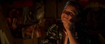 Movie still from “The Monster Squad” (1987), directed by Fred Dekker – A young boy sitting in front of a mirror; Close Up shot, Over the shoulder angle