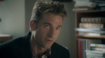 Movie still from “The Moth Diaries” (2011), directed by Mary Harron – A person wearing a jacket; Close Up shot, Over the shoulder angle