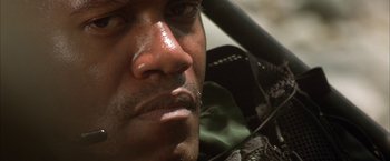 Movie still from “The Pledge” (2001), directed by Sean Penn – A person's face with water on them; Close Up shot, Low angle