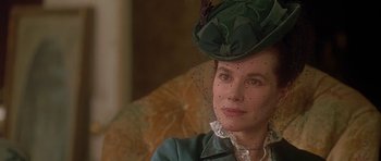 Movie still from “The Portrait of a Lady” (1996), directed by Jane Campion – A person wearing a hat; Close Up shot, Over the shoulder angle