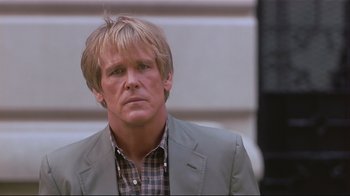 Movie still from “The Prince of Tides” (1991), directed by Barbra Streisand – A person wearing a jacket; Close Up shot, Over the shoulder angle