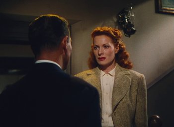 Movie still from “The Quiet Man” (1952), directed by John Ford – A man and a woman are looking at each other; Medium shot, Over the shoulder angle