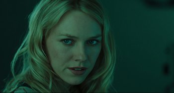 Movie still from “The Ring” (2002), directed by Gore Verbinski – A person with long blonde hair; Close Up shot, Low angle