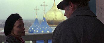 Movie still from “The Russia House” (1990), directed by Fred Schepisi – A man wearing a hat looking out over the water; Close Up shot, Low angle