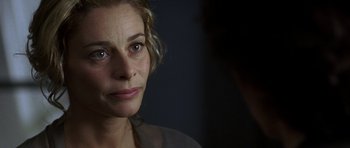 Movie still from “The Sea Inside” (2004), directed by Alejandro Amenábar – A woman's face in the dark; Close Up shot, Over the shoulder angle