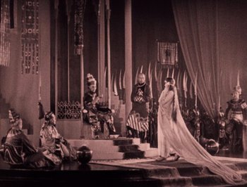 Movie still from “The Thief of Bagdad” (1924), directed by Raoul Walsh – An old photograph of a scene in a theater; Extreme Wide shot, High angle