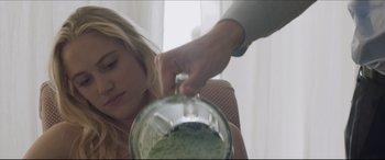Movie still from “The Tribes of Palos Verdes” (2017), directed by Brendan Malloy – A woman sitting in front of a bowl of food; Close Up shot, Over the shoulder angle