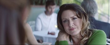 Movie still from “The Tribes of Palos Verdes” (2017), directed by Brendan Malloy – A person sitting at a table; Close Up shot, Over the shoulder angle