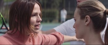 Movie still from “The Tribes of Palos Verdes” (2017), directed by Brendan Malloy – Two women are fighting on a tennis court; Close Up shot, Over the shoulder angle