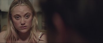 Movie still from “The Tribes of Palos Verdes” (2017), directed by Brendan Malloy – A woman with long blonde hair sitting in front of a mirror; Close Up shot, Over the shoulder angle